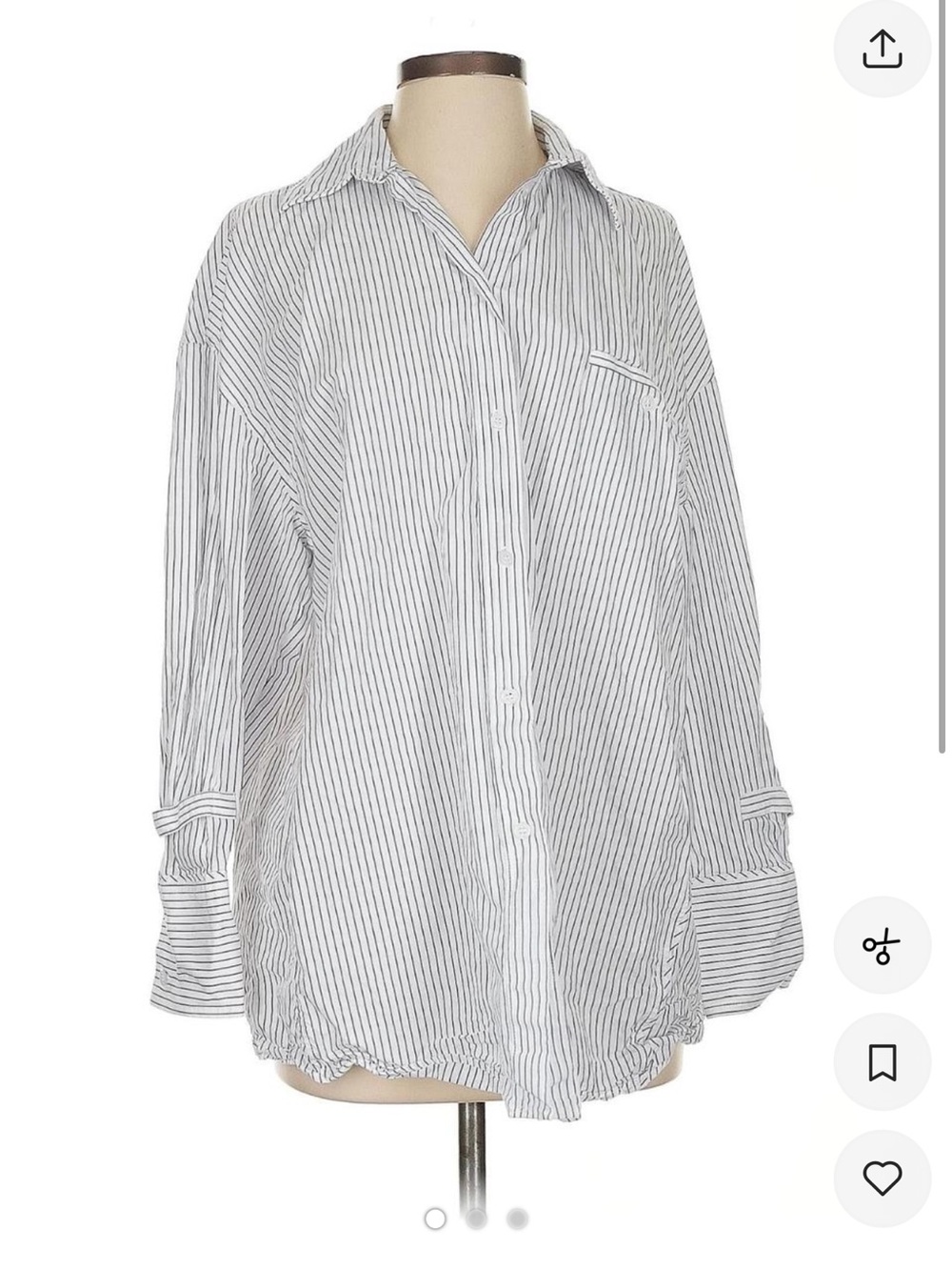 ZARA White Shirt with Thin Black Pinstripes